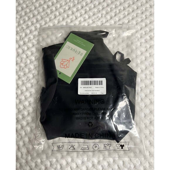 Tank Top Strappy Womens 2XL Plus Black Satin Silk Camisole Women Satin Shiny B2 - Picture 2 of 12